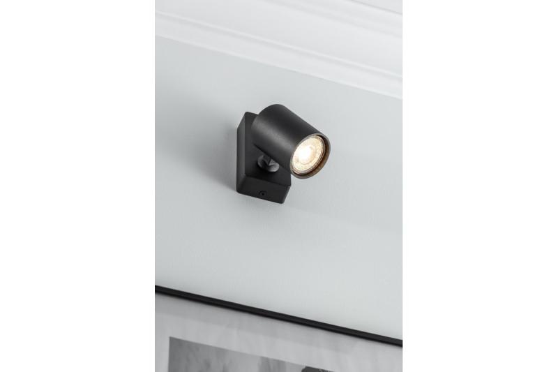 Decor Vægarmatur SANTO aluminium IP20 maks. 20W enkelt rund sort. 1208963993