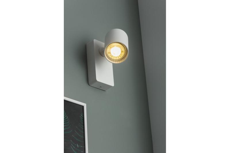 Decor Væglampe SANTO aluminium IP20 max. 20W enkelt rund hvid. 1208963994