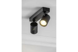 Dekorativ Loftarmatur SANTO aluminium IP20 maks. 20W*2 dobbelt rund sort. 1208963997