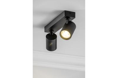 Dekorativ Loftarmatur SANTO aluminium IP20 maks. 20W*2 dobbelt rund sort. 1208963997
