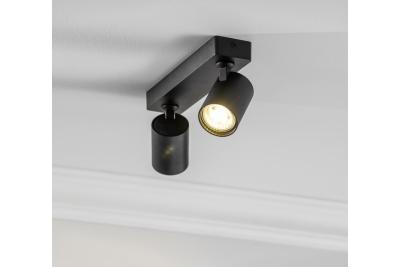 Dekorativ Loftarmatur SANTO aluminium IP20 maks. 20W*2 dobbelt rund sort. 1208963997