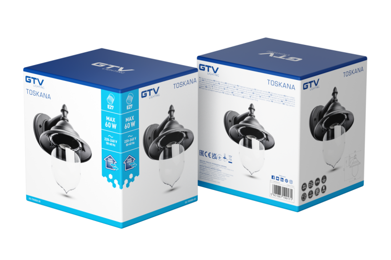 Decor Udendørs Belysning TOSKANA-AD E27 MAX.60W IP54 AC220-240V 50-60Hz matsort 1208964026