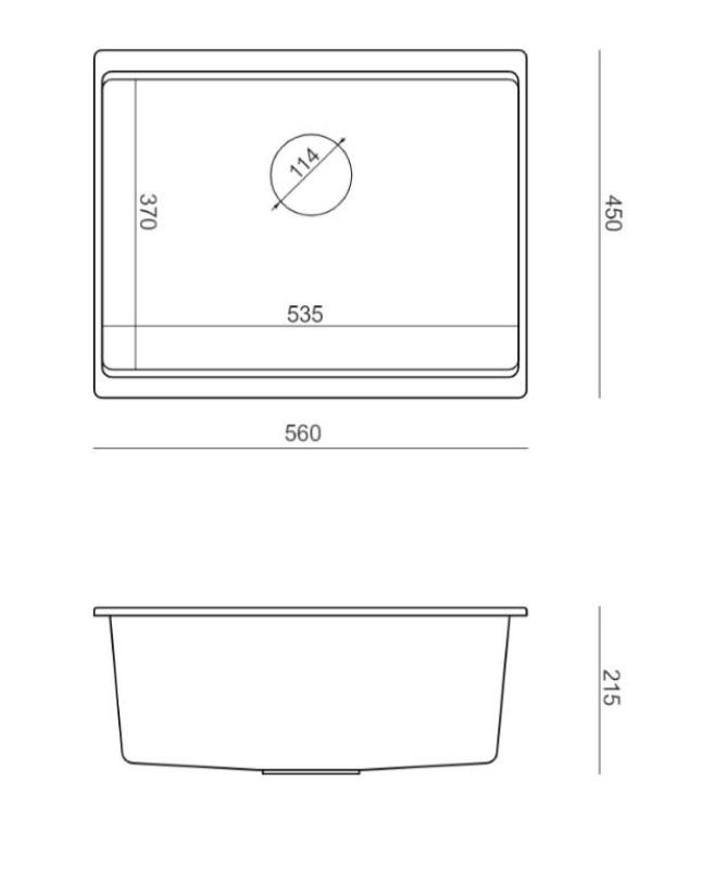 Quadri Newport II hvid granit undermonteret vask hvid 560x450 mm 1208966922