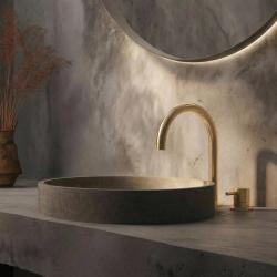 Waterevolution Flow 2-hole basin tap brushed light gold T1121UWGE