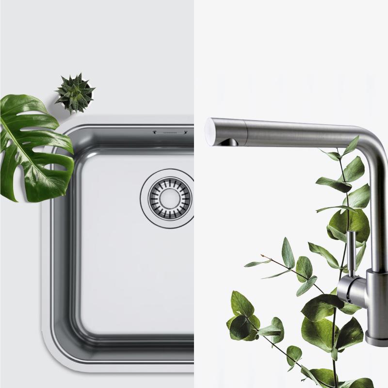 Kombinationssæt Franke vask - Pure.sink køkkenhane - køkkensifon