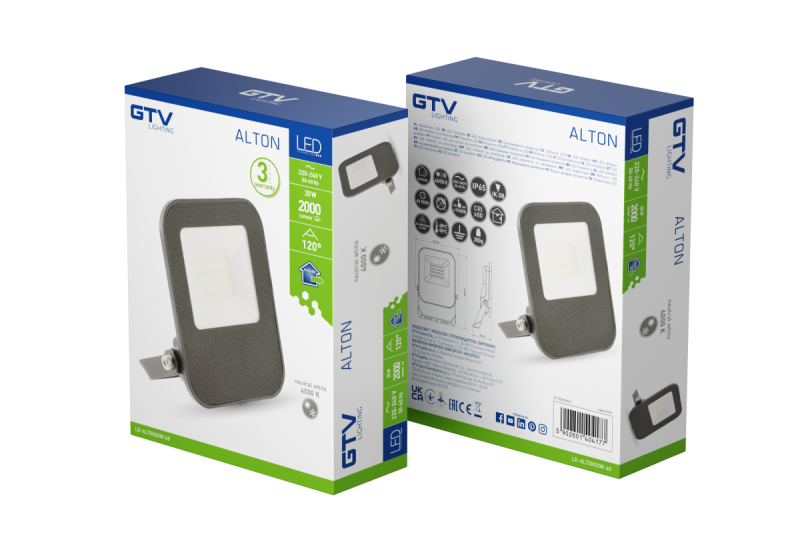 Projektør ALTON, LED, 20W, 2000lm, 4000K, AC220-240V, IP65 1208966956