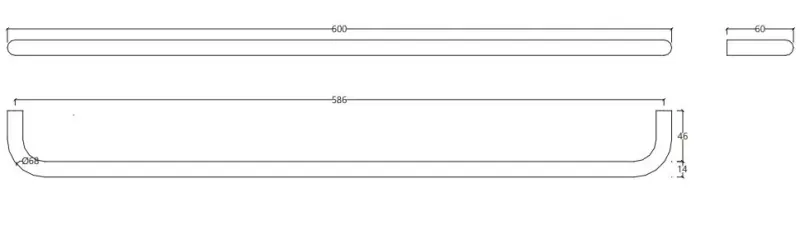 Waterevolution flow håndklædeholder 60cm Gun Metal A112GME