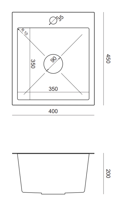 Quadri Dixton 40 set med sort rustfrit stål vask med nano pvd 400x450 mm med hanehul opsætning og Quadri Conventry køkkenarmatur