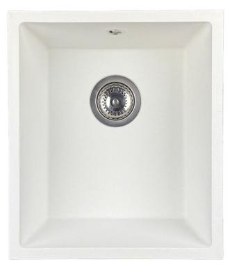 GraniteMy Universal granit hvid vask 34x40 cm hvid til overmontering, undermontering og planmontering med rustfri stål prop 1208967107