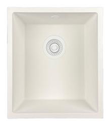 GraniteMy Universal granithvide vask 34x40 cm hvid overmontering undermontering og planmontering med hvid prop 1208967146