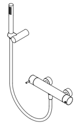 Waterevolution Flow brusertermostat med brusesæt sort T140TNPR