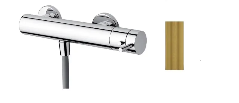 Waterevolution Flow brusearmatur med brusesæt Messing Natur T140TNLE