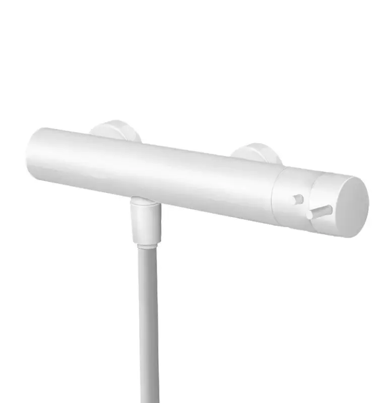 Waterevolution Flow brusertermostat med rundt brusertilbehør hvid T140TNRBR