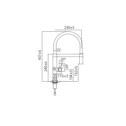 CARESSI Black Line enhånds køkkenarmatur i sort rustfrit stål CA1112BK ECO 1208967206
