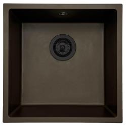 GraniteMy Universal granit cafévask 40x40 cm til indbygning, underbygning og planlimning med sort prop 1208967216