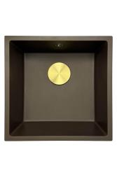 GraniteMy Universal granit café vask 40x40 cm til overmontering, undermontering og planmontering med afløbsprop 1208967218.
