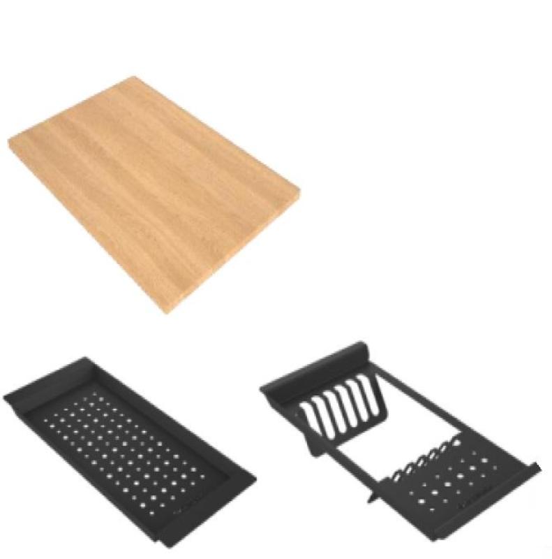 GraniteMy damp granitvask 56x48 cm sort med sort prop inklusive tilbehør 1208967233
