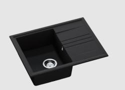 GraniteMy Vesi ekstra lav granit overflademontering sort vask 64x50cm med afløb vendbar med rustfri stål prop 1208967280