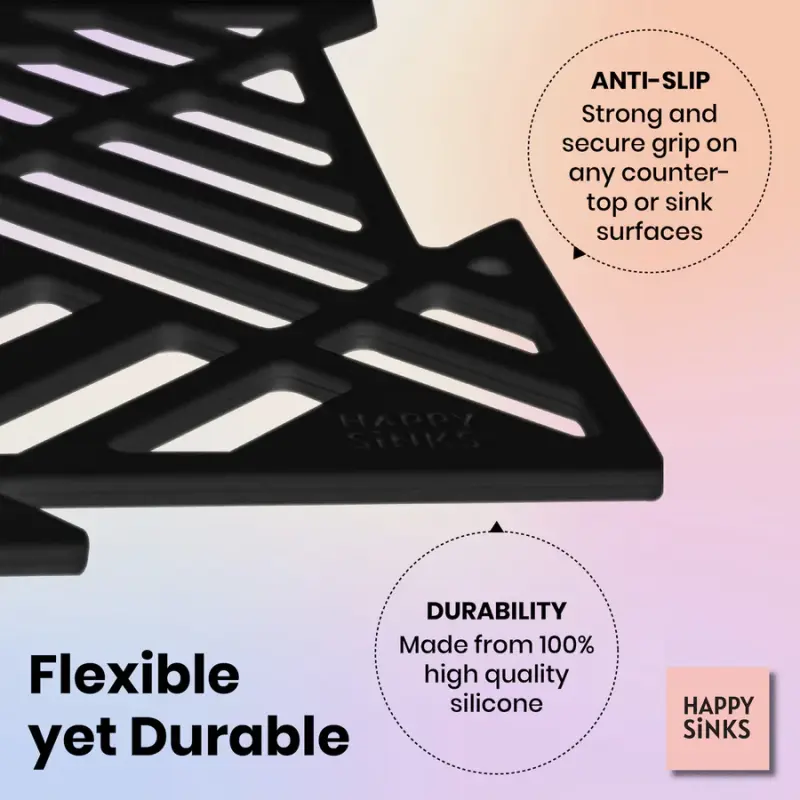 Magisso Happy Sink Puslespil sort bundbeskytter 4 stk. til vask sort 32,5 x 32,5 cm 1208967385