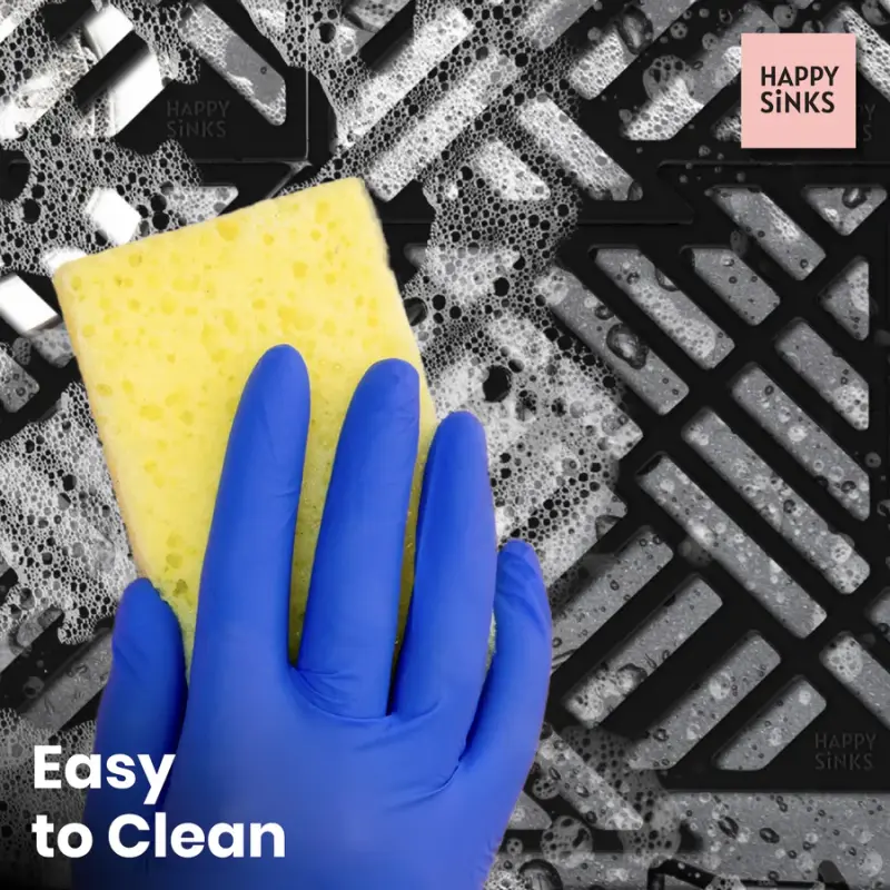 Magisso Happy Sink Puslespil sort bundbeskytter 4 stk. til vask sort 32,5 x 32,5 cm 1208967385