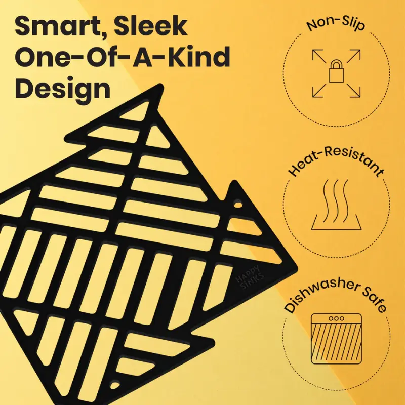 Magisso Happy Sink Puslespil sort bundbeskytter 4 stk. til vask sort 32,5 x 32,5 cm 1208967385