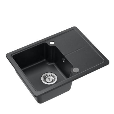 Quadri Kendal antracit granit vask 58x44cm med afdrypningsområde 1208967403