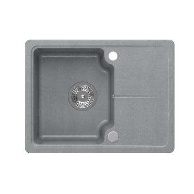Quadri Kendal grå granitvask 58x44cm med afdrypningsområde 1208967404