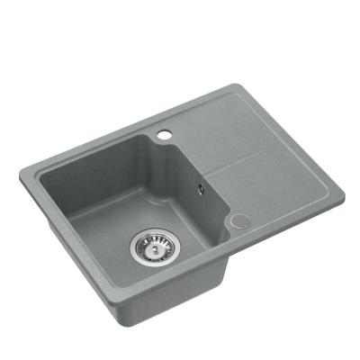 Quadri Kendal grå granitvask 58x44cm med afdrypningsområde 1208967404
