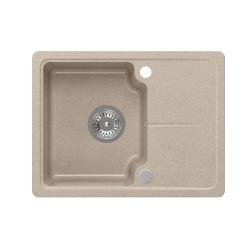 Quadri Kendal beige sand granit vask 58x44cm med afdrypningsområde 1208967405