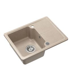 Quadri Kendal beige sand granit vask 58x44cm med afdrypningsområde 1208967405