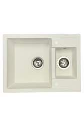 GraniteMy Smart ekstra lav 1,5 granit overflade hvid vask 58x44cm 1208967418