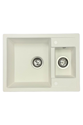 GraniteMy Smart ekstra lav 1,5 granit overflade hvid vask 58x44cm 1208967418