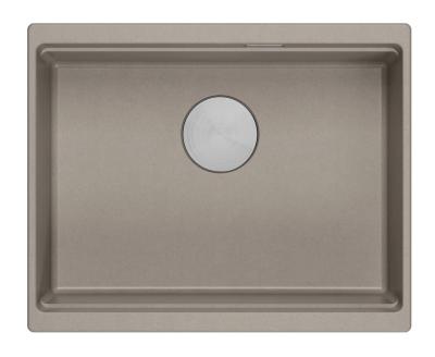 Quadri Newport II granit underbygningsvask taupe 560x450mm med rustfri stålprop og afløbsdæksel 1208967453