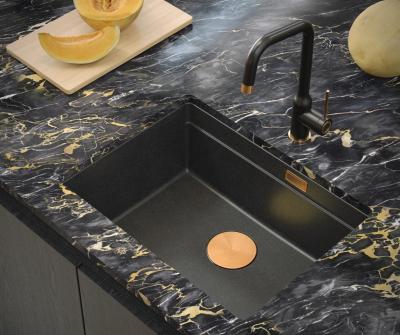 Quadri Newport II granit underbygning antracit vask 560x450mm med kobberprop og afløbsdæksel 1208967461
