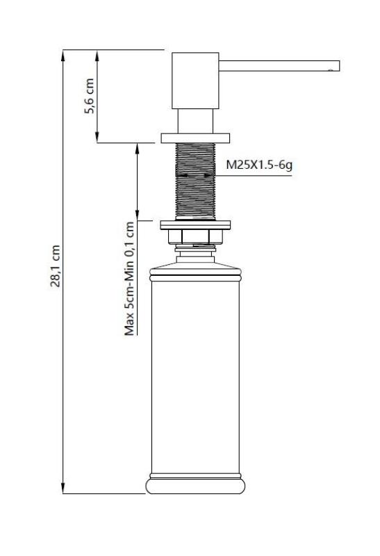 Quadri Luxor Built-in black Soap Dispenser top refillable 1208967509