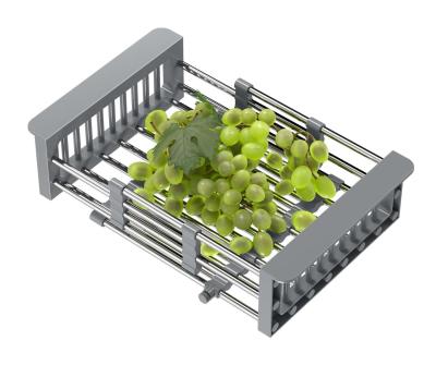 Quadri Universel udtrækkelig indsatskurv eller affaldskurv i rustfrit stål med grå håndtag 225 mm bred 1208967543