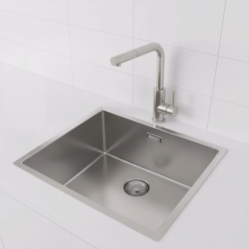 Pure.Sink Prestige rustfrit stål vask 50x40 cm 10mm radius undermontering, planmontering og overmontering PPG5040-02