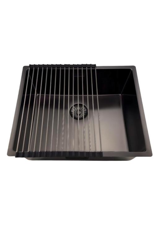 Pure.Sink Prestige vask 50x40 cm PVD Gun Metal 10mm radius undermontering, planmontering og overmontering PPG5040-61