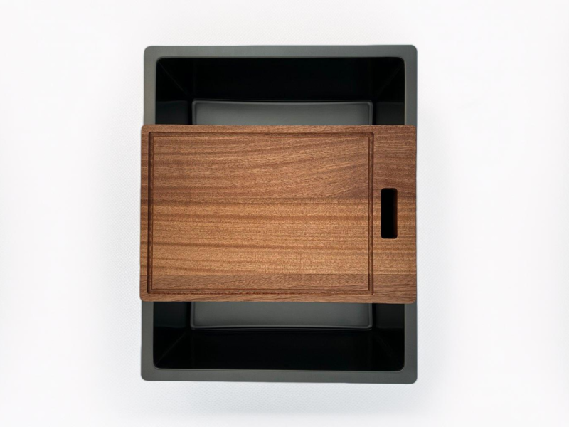 Pure.Sink Prestige vask 50x40 cm PVD Gun Metal 10mm radius undermontering, planmontering og overmontering PPG5040-61