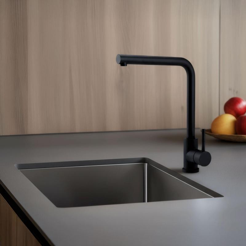 Pure.Sink Elite Steel Spark køkkenarmatur Mat Sort PS8040-10
