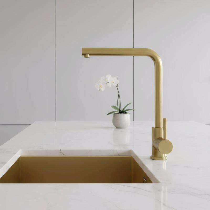Pure.Sink Elite Steel Spark køkkenarmatur PVD børstet guld PS8040-60