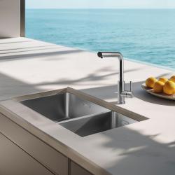 Pure.Sink Elite Steel Spark-S køkkenarmatur i rustfrit stål med udtrækkelig tud PS8041-02
