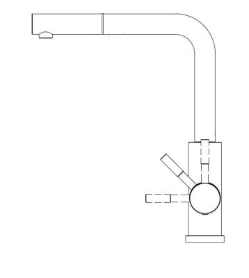 Pure.Sink Elite Steel Spark-S køkkenarmatur Mat sort med udtrækkelig tud PS8041-10