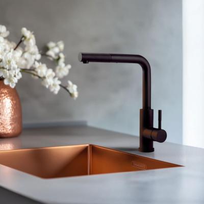 Pure.Sink Elite Steel Spark-S køkkenarmatur Mat sort med udtrækkelig tud PS8041-10