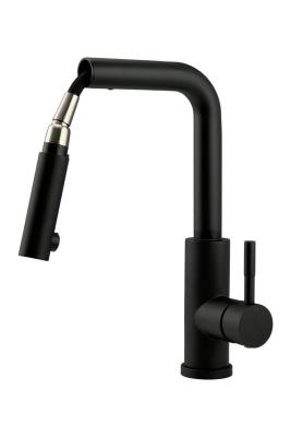 Pure.Sink Elite Steel Spark-S køkkenarmatur Mat sort med udtrækkelig tud PS8041-10