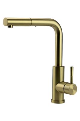 Pure.Sink Elite Steel Spark-S køkkenarmatur PVD børstet guld med udtrækkelig tud PS8041-60