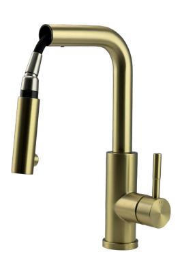 Pure.Sink Elite Steel Spark-S køkkenarmatur PVD børstet guld med udtrækkelig tud PS8041-60