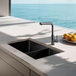 Pure.Sink Elite Steel Spark-S køkkenarmatur PVD Gun metal med udtrækkelig tud PS8041-61