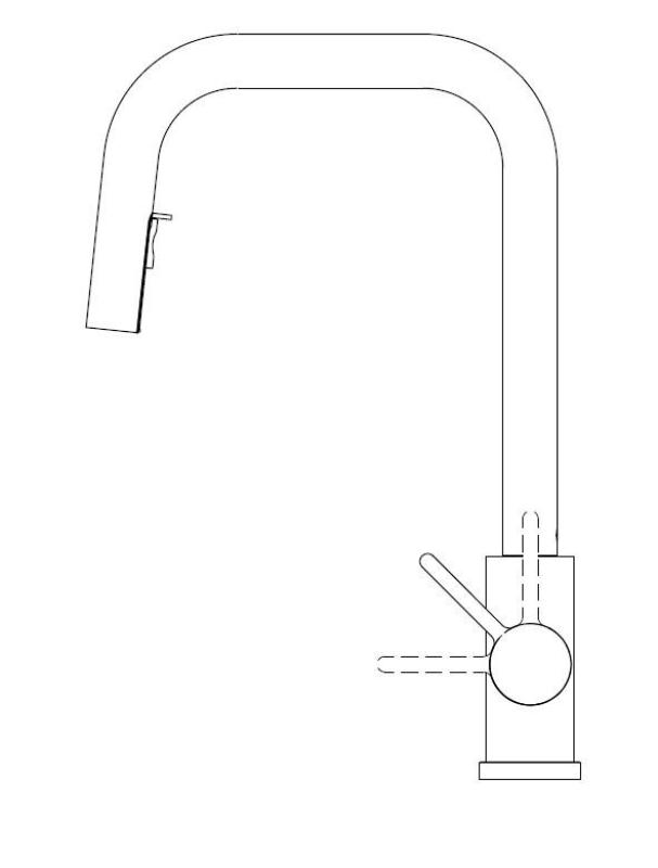 Pure.Sink Elite Steel Crystal-S køkkenarmatur Mat sort med udtrækkelig tud PS8050-10