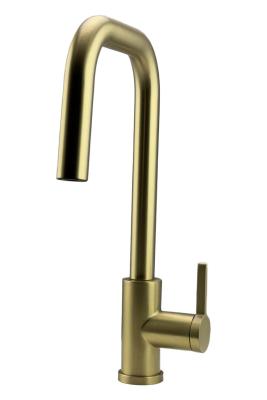 Pure. Sink Elite Steel Crystal-S køkkenarmatur PVD børstet guld med udtrækbar tud PS8050-60